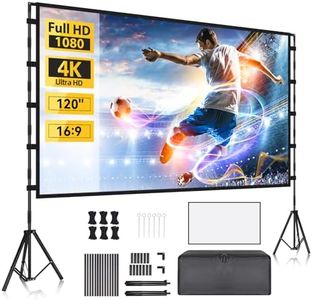 blayram - Pantalla de proyector y soporte, pantallas de proyector portátiles para interiores y exteriores, pantalla de proyector de 100 pulgadas, pantalla de proyección de películas 4K HD, 16:9, con