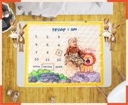 DearChamp® Milestone Blanket and Props for Baby's Monthly Photoshoot|Multiuse Products|Ac Room Blanket for Summer|Infants Winter Comforter|Newborn Baby Blanket-Quilt-135x115x2cm (Yellow Lion)