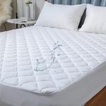 Quilted California King Mattress Protector Pad Waterproof Soft Noiseless Padded Fitted Mattress Cover with Deep Pocket for Air Mattress Cal King