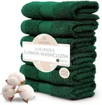 MAURA 6-Pack Premium Turkish Washcloth Set - Ultimate Luxury with Soft, Thick, Super Absorbent, and Oversized Cotton Face Towels - Ideal for a Hotel & Spa Quality Experience in Classic Dark Green