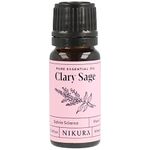 Nikura Clary Sage Essential Oil - 10ml | 100% Pure Natural Oils | Perfect for Aromatherapy, Diffusers, Humidifier, Bath | Great for Self Care, Stress Relief, Calming | Vegan & UK Made