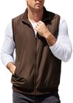 COOFANDY Mens Outdoor Padded Vest Windproof Golf Vest Full Zip Outerwear Vest With Pockets