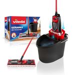 Vileda Ultramax Complete Mop and Bucket Set, Black/Red