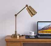 Divine Trends Study Desk Office Reading LED Table Lamp Brass Antique Finish With Adjustable Head And Body Pack Of 1