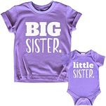 Unordinary Toddler big sister little sister matching outfits shirt gifts girls newborn baby set, Purple, 2 Years