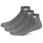 Supersox Cotton Men's 3 Pairs Sports Ankle Length Socks - Half Terry Cushioned, Anti Odour & Anti Bacterial For Sneaker & Running Workout - Free Size, Pack Of 3 (Multicolored) (Grey)