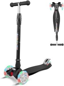 KORIMEFA 3 Wheel Kids Scooter Kick Scooter for Boys and Girls Toddler scooter with Adjustable Height, Lean to Steer, Flashing Light Up Wheels, Aged 3 to 12 years