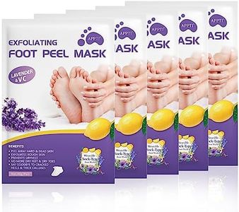 Joyeee Mascarilla Exfoliante Pies, Calcetines Exfoliantes de Pies para Callos Pies y Peeling Pies, Foot Peel Mask para Mujeres y Hombres, Lavanda, 5 Pares