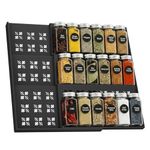 Estefanlo Spice Drawer Organiser, Drawer Spice Organiser,Spice Drawer Insert, Spice Organiser, Spice Rack for Drawer, Spice Rack Organiser(Black)