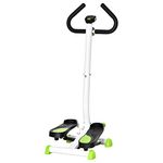 HOMCOM Twister Stepper, Step Machine Aerobic Exercise Workout Machine with Adjustable Resistance, LCD Screen & Handlebars, White