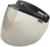 WANCAR Retro Universal Standard 3-Snap Open Face Motorcycle Helmets Flip Up Face Visor Wind Shield Lens(Light Smoke)