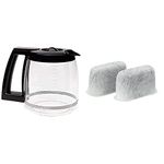 Cuisinart DCC-1200PRCC 12-Cup Glass Replacement Carafe + DCC-RWFC Replacement Charcoal Water Filters - 2 pack