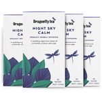 Dragonfly Night Sky Calm Tea (80 Teabags), Organic Plastic-Free Compostable Tea Bags (Pack of 4 x 20) Caffeine-Free Camomile Herbal Night Time Calming Relaxation Sleep Tea