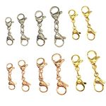 Double Lobster Clasp for Jewelry Making, 4 Sizes Double Claw Clasps for Bracelet Connector, Jewelry Clasps for Necklace Extender