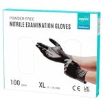 EUROPAPA® 100x Nitrile Gloves, Disposable Gloves, Examination Gloves, Nitrile Gloves, Powder-free without Latex, Non-sterile, Latex-free Disposable Gloves (XL, Black)