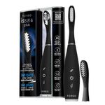 FOREO ISSA 4 Plus Sonic Electric Toothbrush, 4-in-1 AI-Guided Rechargeable Tooth Brush Bundle with Extra Silicone & Polymer Hybrid Toothbrush Head, Soft Bristles, Whitening - Black