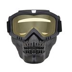 FABSPORTS protective goggles with detachable mask, Skull face, Anti UV, Windproof, soft foam padded for comfort. Used for Motorcycle, Dirt Bike off road, ATV Ride, snowboarding, skiing, cycling etc