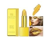 Gold Lipstick Metallic Shine Lipstick Matte Lipstick Gold Bar Design Sexy Long-Lasting High-Shine Finish Luxurious Personalised Colour