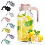 Mason Jar with Pour Spout Lid V-shaped, 2 Quart Iced Tea Pitcher Double Leak Proof, 64 oz Drink Pitcher for Breastmilk, Sun Tea, Juice, Coffee Creamer, Formula Pitcher