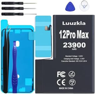 Luuzkla 23900mAh Battery Compatible with iPhone 12 Pro Max, (New Upgrade) Super Capacity Battery Replacement Compatible with iPhone 12 Pro Max, with Full Tool Kits-0 Cycle-24 Months Service