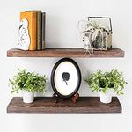 Willow & Grace's 24" Dark Walnut Wall Shelf - Wall Shelves, Bathroom Shelves, Bedroom. Stylish Book Shelf, Floating Shelves for Wall, and Wall Shelf for Bedroom - Set of 2