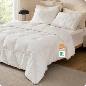 Bedsure PureWoven Feather Down Comforter King Size, All Season Duvet Insert