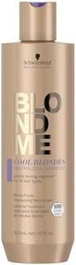 Schwarzkopf Professional BLONDME Cool Blondes Cool Shampoo For Colored Lighthened Bleached Hair 3D Bond Creation Technology Velvet Flower Protein Complex Neutralise Yellow Undertones Softening 300 ml
