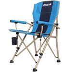 XGEAR Hard Arm Folding Camping Chair Portable Leisure Chair With Cup Holder&Storage Bag For Outdoor, Fishing, Festival, Picnic（light blue）