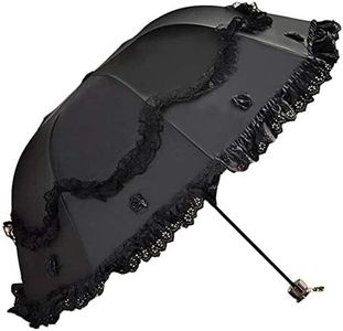 Honeystore Princess Lace Ultraviolet-Proof Folding Umbrella Anti-uv Dome Parasol Black