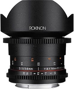 Rokinon Cine DS DS14M-C 14mm T3.1 ED AS IF UMC Full Frame Cine Wide Angle Lens for Canon EF,Black