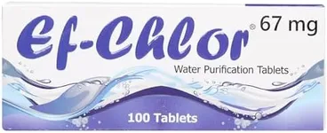 Ef-Chlor Water Purification Tablets/Drops (67 mg - 100 Tablets) - Potable Water Treatment Ideal for Emergencies, Survival, Travel, and Camping, Purifies (3.28-5.28) Gallons Water in 1 Tablet