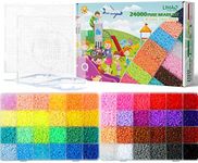 LIHAO 2.6mm Fuse Beads Kit for Crafts 24000 pcs 48 Colors Mini Fuse Beading Kit, Multicolored Iron on Fused Beads Kit, Great Supplies for Fuse Beads Artist