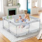 Fodoss Baby Playpen, Playpen for Babies and Toddlers, 47x47inch Small Baby Play Pen,Toddler Playpen for Apartment,Play Yard for Baby,Baby Activity Play Fence, 120x120cm Twins Baby Playard