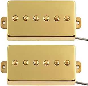 LYWSMSK Alnico 5 Magnet Humbucker Sized P90 Electric Guitar Pickups Neck & Bridge Pickups (Gold)