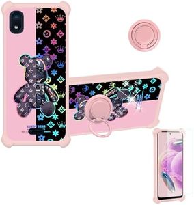 jioeuinly Case Compatible for ANS P600 Phone Case Cover [with Tempered Glass Screen Protector][Hard PC + Soft Silicone][Ring Support] [Colorful Reflect Light] IMDF-JXX