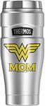 Wonder Woman Wonder Mom Logo, THERMOS STAINLESS KING Stainless Steel Travel Tumbler, Vacuum insulated & Double Wall, 16oz