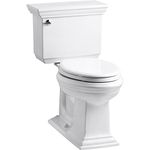 KOHLER K-3817-0 Memoirs Stately Comfort Height Two-Piece Elongated 1.28 GPF Toilet with AquaPiston Flush Technology and Left-Hand Trip Lever, White