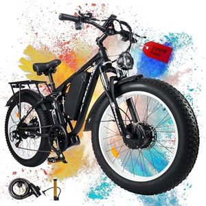 3000W Fat-Tire Electric-Bike for Adults-Women-Men - Seeker24 Dual Motor Electric-Bicycle 52V 25AH Battery, 38MPH, Full Suspension Ebikes with 24 Inch for Off-Road Mountain Snow - US Warehouse（White)