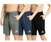 KART BLACK Plus Sizes Men's Cotton Knee length Shorts(M,L,XL,XXL,3XL,4XL,5XL shorts) | Casual and Night Wear Mens Shorts (2XL, Black Andra Navy)