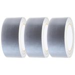 Coselena 3 Pack Silver Duct Tape - 48mm x 45m Heavy-Duty Gaffer Tape - Multi-Purpose Waterproof Duct Tape for Indoor & Outdoor Use - Ideal Strong Tape for Sealing, Patching, Bundling & Packaging