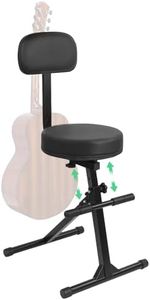 UPELLA Guitar Stool with Back Support, Height Adjustable Professional Seat with Hanger, Musician Stool Guitarist Throne Guitar Chair, Black