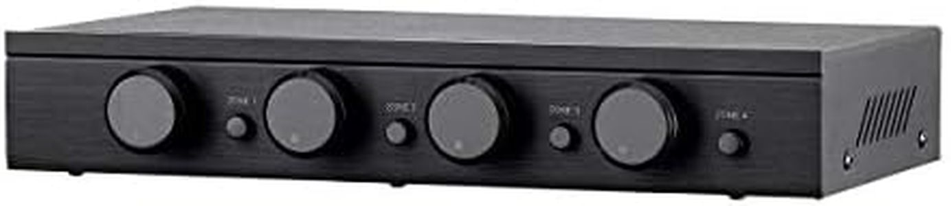 Monoprice SSVC-4.1 Single Input 4-Channel Speaker Selector with Volume Control, Impedance Protection, Individual Zone On/Off Buttons, Black, Model Number: 138159