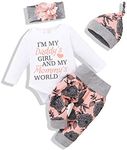 Renotemy Infant Baby Clothes Girl Newborn Outfits Long Sleeve Romper Pants Set 0-3 Months Baby Girl Clothes Outfit Sets