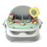 Mamas & Papas Baby Bud Booster Seat for Dining Bundle with Universal Play Tray, Detachable Tray, Harness, Adjustable Seat and Non-Slip Feet - Pebble Grey