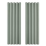 PONY DANCE Sage Green Curtains for Living Room 2 Pieces 90 Inch Drop - Blackout Curtains Eyelet Large Door Thermal Insulated Panels for Bedroom Office Sliding Glass Door, 66 x 90 inches