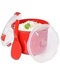 Sistema Microwave Rice Cooker | 2.6 L | Dishwasher Safe Small Rice Cooker | BPA-Free | Red