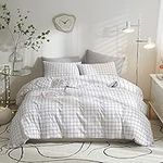 Lanqinglv Geometric Single Duvet Cover Set Black and White Checkered Duvet Set Plaid Bedding Sets for Single Bed Modern Quilt Cover With Zipper Closure and Pillowcase…