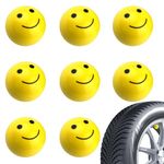 8Pcs Valve Caps Dust Caps For Car Tyres Yellow Smiley Tyre Wheel Alloy Valve Caps Dust Caps Universal for Cars SUVs Bicycles Motorcycles Trucks Rubber Airtight Seal Plastic