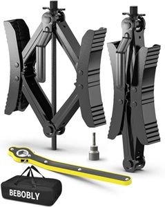 BEBOBLY Camper RV Wheel Chock Stabilizer, Heavy Duty X-Shaped Camper Wheel Chock 2 Sets with Wrench for Travel Trailer, Fits 3.5" to 12" Wheel Gaps, Anti-Move Tire Wheel Chock