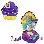 Polly Pocket Pocket World Cupcake Compact with Café & Performance Area, Micro Polly and Shani Dolls, Surprise Reveals & Accessories, Great on the Go Toy for Kids 4 Years Old and Up